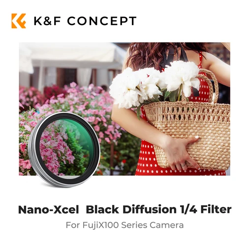 K&F CONCEPT Nano-X Filtro de niebla negra 1/4 para lente Fuji X100, Fuji X100, X100F, X100S, X100T, X100V, X100VI