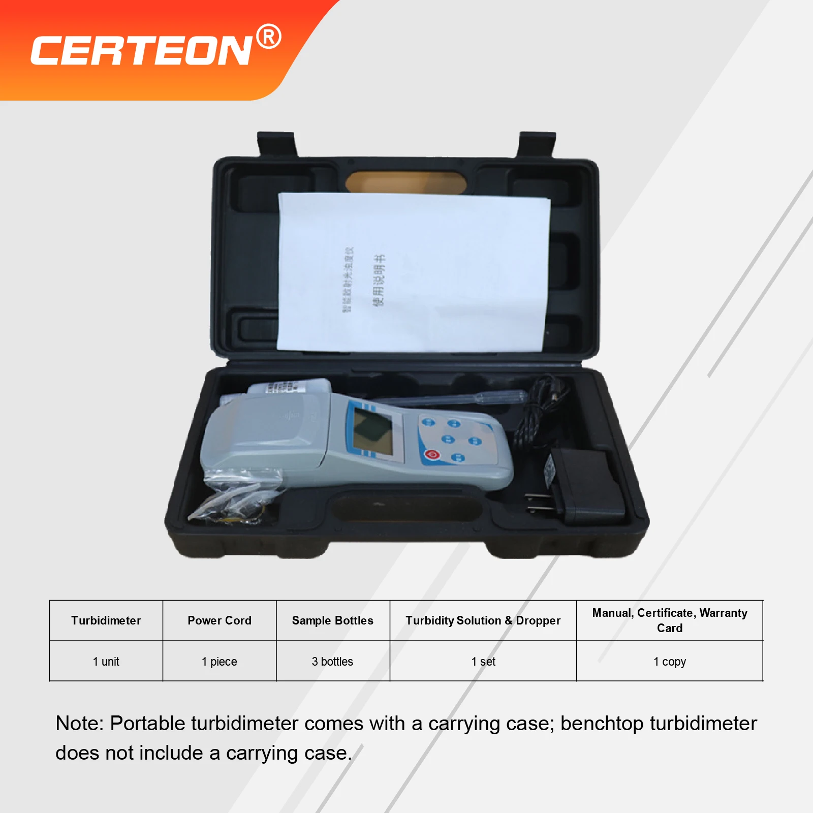 Portable Digital Turbidity Meter ZD-2A 0-1000 NTU 90 Scattered Light Handheld Water Quality Tester for Lab Wastewater