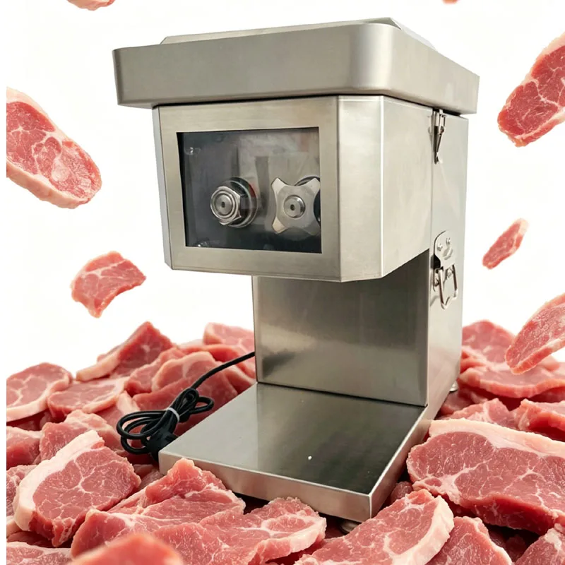 

Stainless Steel Meat Cutting Equipment For Restaurant And Canteen Automatic Fresh Meat Slicer