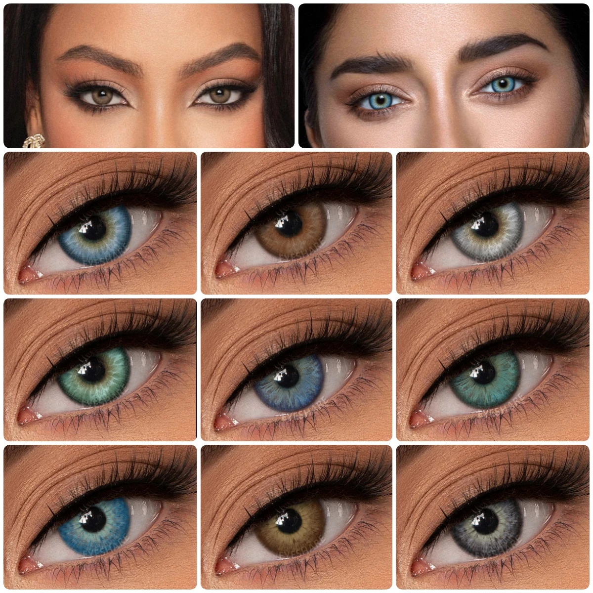 AMARA 1 par de nuevos alumnos de colores maquillaje lentes de contacto de Color verde belleza mujeres alumnos de colores cosmético marrón alumnos naturales