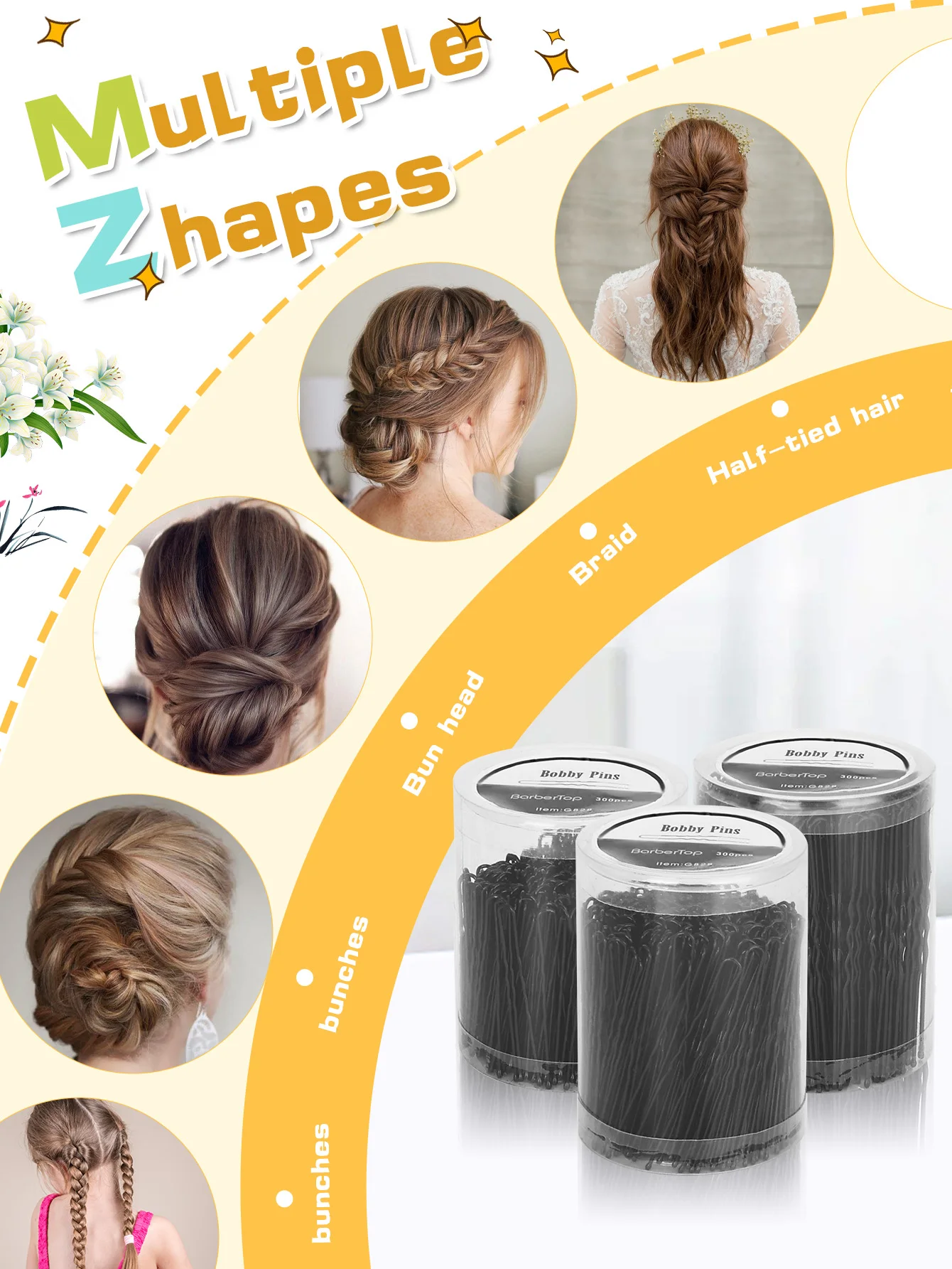 

Basic U Shaped Black Metal Hairpin Hair Clips Invisible Hair Styling Bobby Pin Salon Hair Accessories Safe Hair Grip