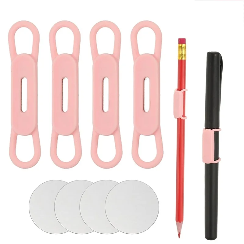 6Pcs Magnetic Pencil Holder Silicone Pen Stand Adjustable For Desk Whiteboards Office Desktop Marker Organizer Kit Set Accessory