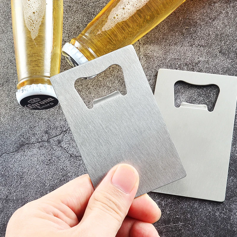 

10 Pcs Credit Card Shape Bottle Opener Fast Stainless Steel Flat Portable Bartender Beer Opener Wedding Gifts for Guests Kitchen