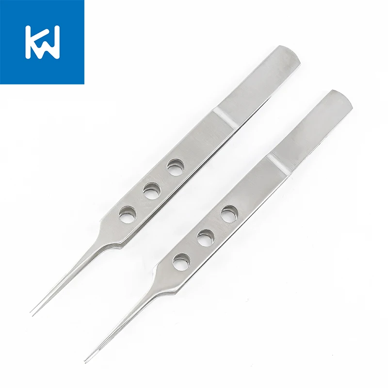Pinzas de precisión de tres orificios KEWO, pinzas de acero inoxidable, reparación de electrónica, reparación de relojes, ajuste de joyas, 10,5 cm