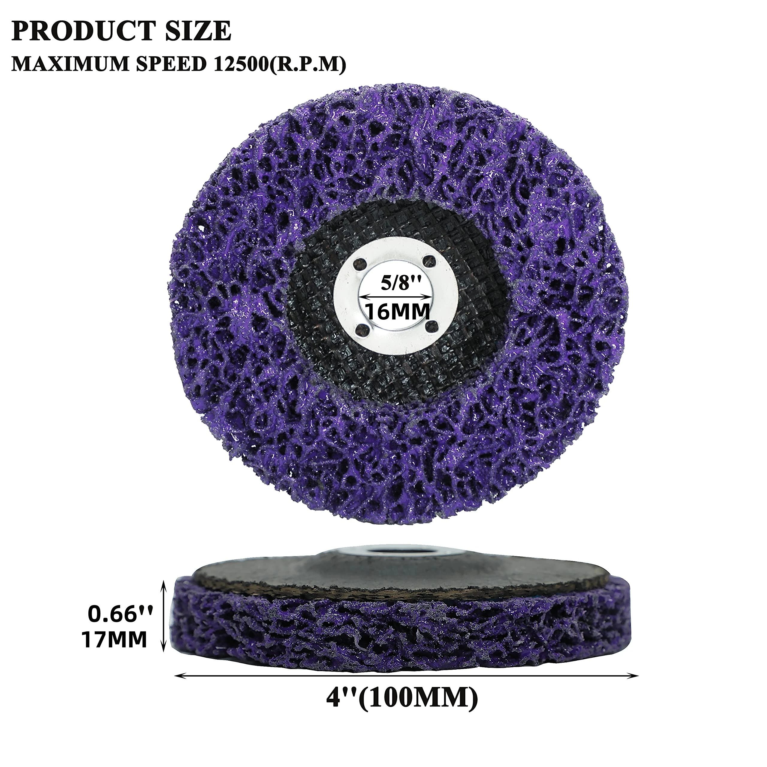 5 Pack Poly Strip Discs for Angle Grinder – Paint & Rust Remover Wheels, Abrasive Clean & Strip Disc for Metal, Wood, Fiberglass