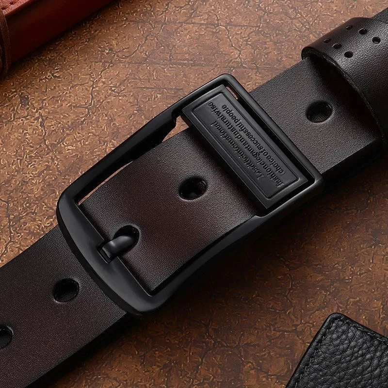 New leather men\'s retro belt fashionable metal alloy needle buckle adult luxury brand jeans business casual waist men\'s belt