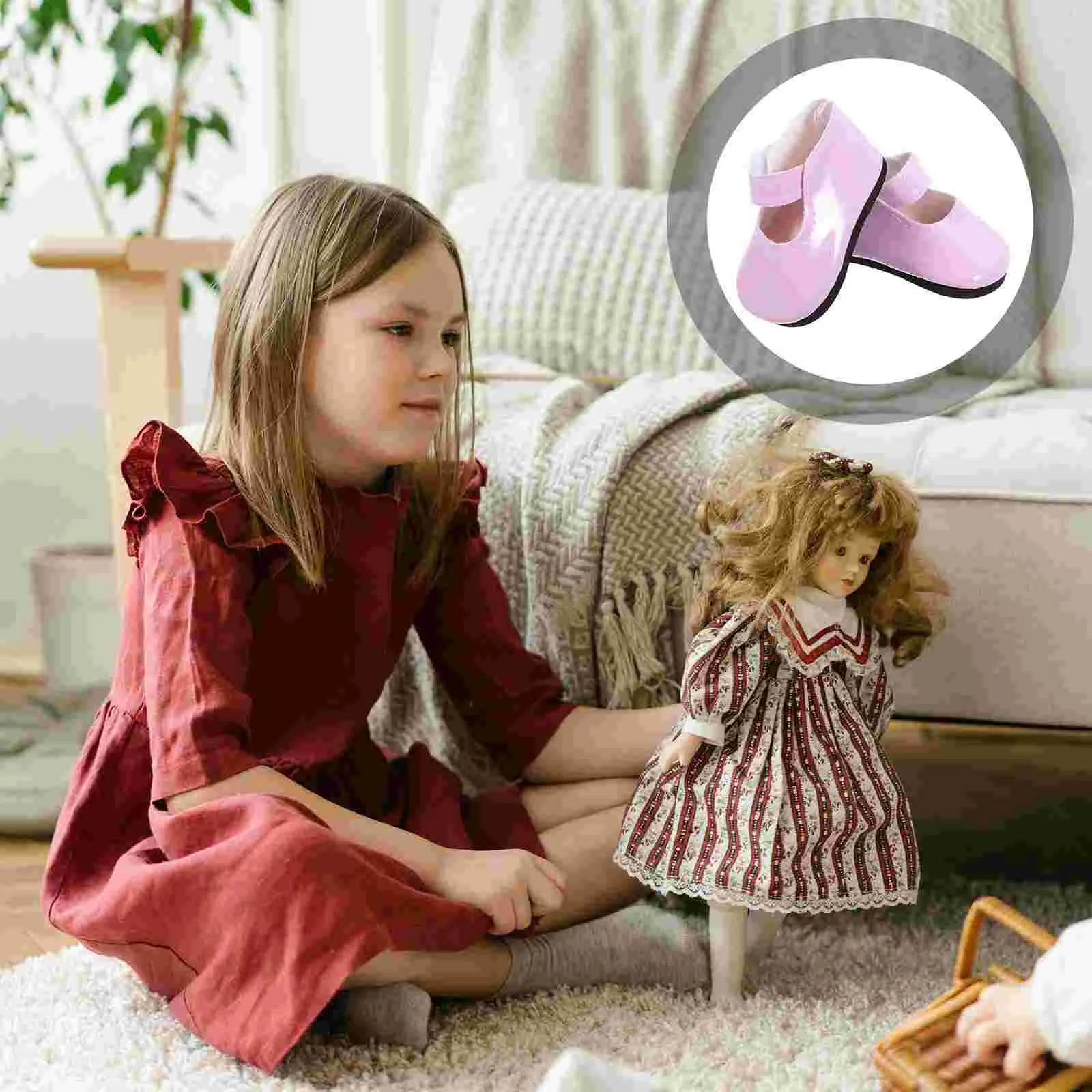 

1 Pair Cute Dolls Shoes Replacement Decorative Mini Shoes Decor Costume Accessories