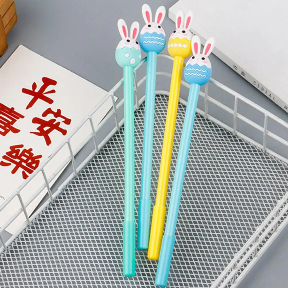 만화 부활절 달걀 토끼 펜, 빠른 건조 잉크, 부드러운 글쓰기 젤 펜, 만화 토끼 펜, 문구류, 학교 용품, 3 개