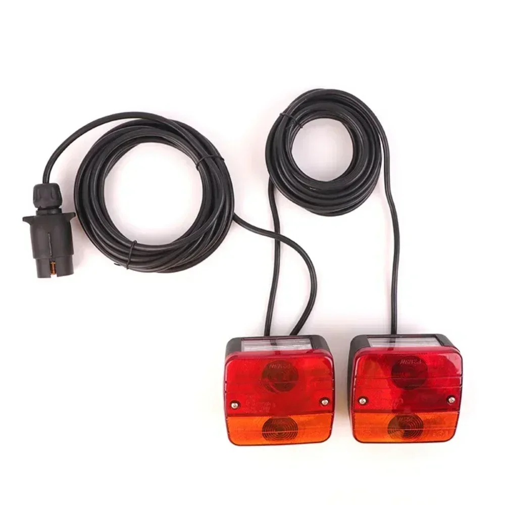 1 Set 12V Rear Towing Trailer Lightboard Tail Light 10m 7 Pin Brake Stop Indicator License Number Plate Lamp Reflector Truck RV