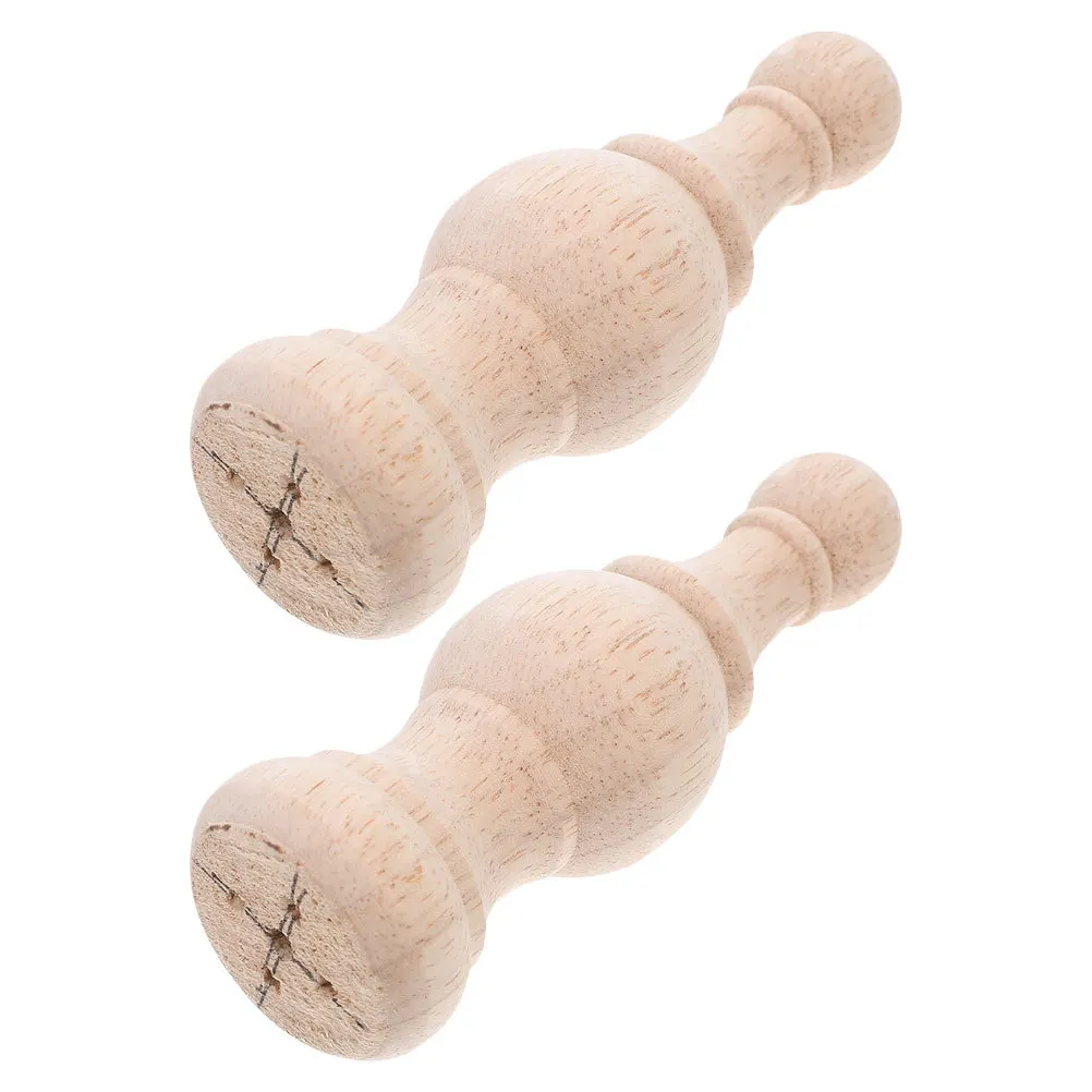 

2Pcs 14.5x5cm Unfinished Wood Finials Intricately Carved for Bed Post Staircase Furniture Decoration Post Topper Finials