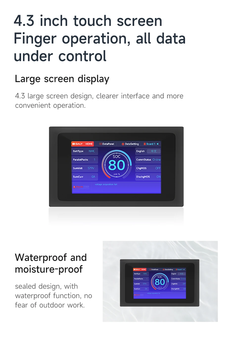 DALY 8-24s100A bms WIFI LCD 4-8s 8s-17s 40A 60A 80A bilanciamento attivo BMS intelligente per batteria Li-Ion lifepo4 LTO