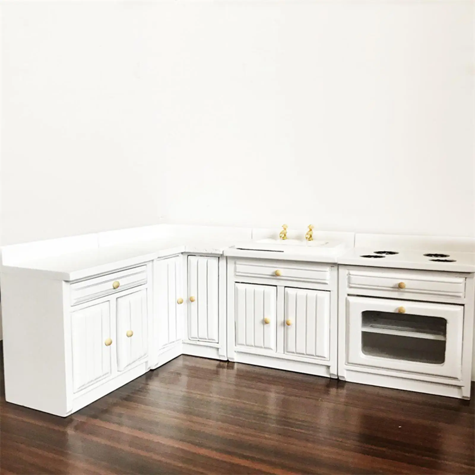 1/12 Scale Dolls House Miniature Kitchen Set With Coffee Machine