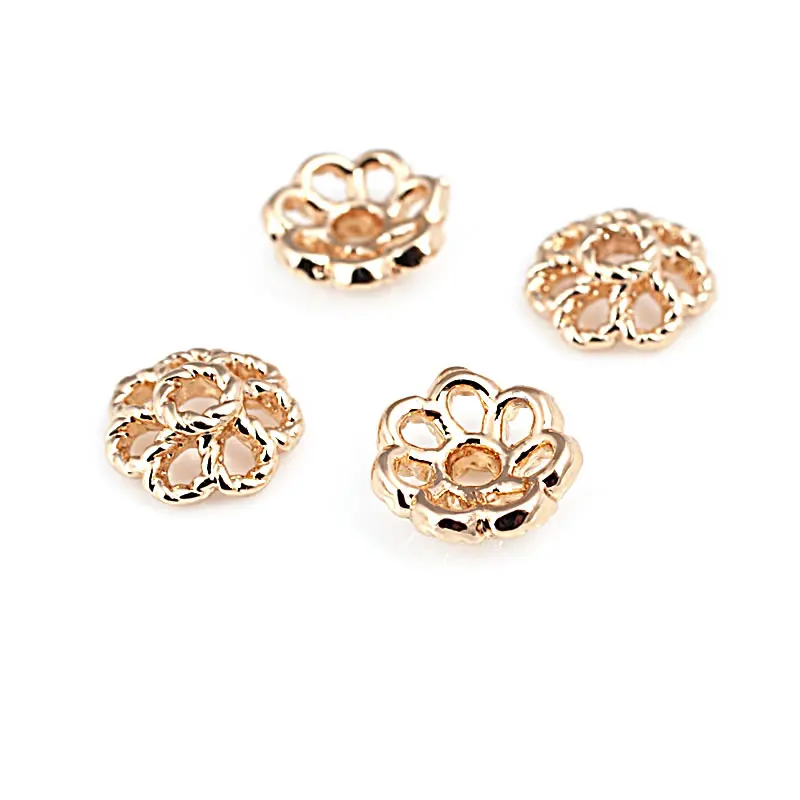 6MM 8MM 18K Gold Color Silver Color Rose Gold Color Brass Beads Caps High Quality Diy Jewelry Making Findings Accessories