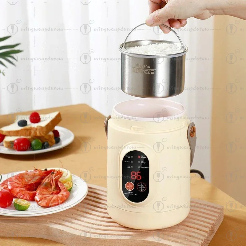 Portable Electric Kettle Rice Cooker Lunch Box Mini Soup Stew Slow Cooking Pot Porridge Food Steamer Noodles Pasta Heater Hotpot