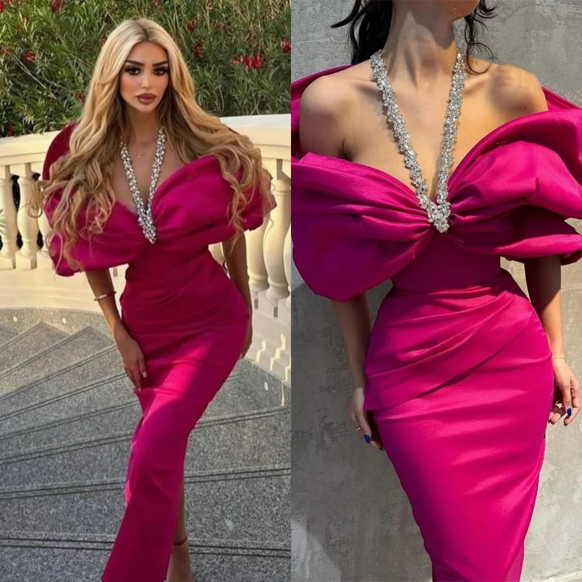 Custom Satin Floor Length Evening Dress Wedding Party Second Reception Birthday Engagement Gown Prom Dresses Robe De Soiree