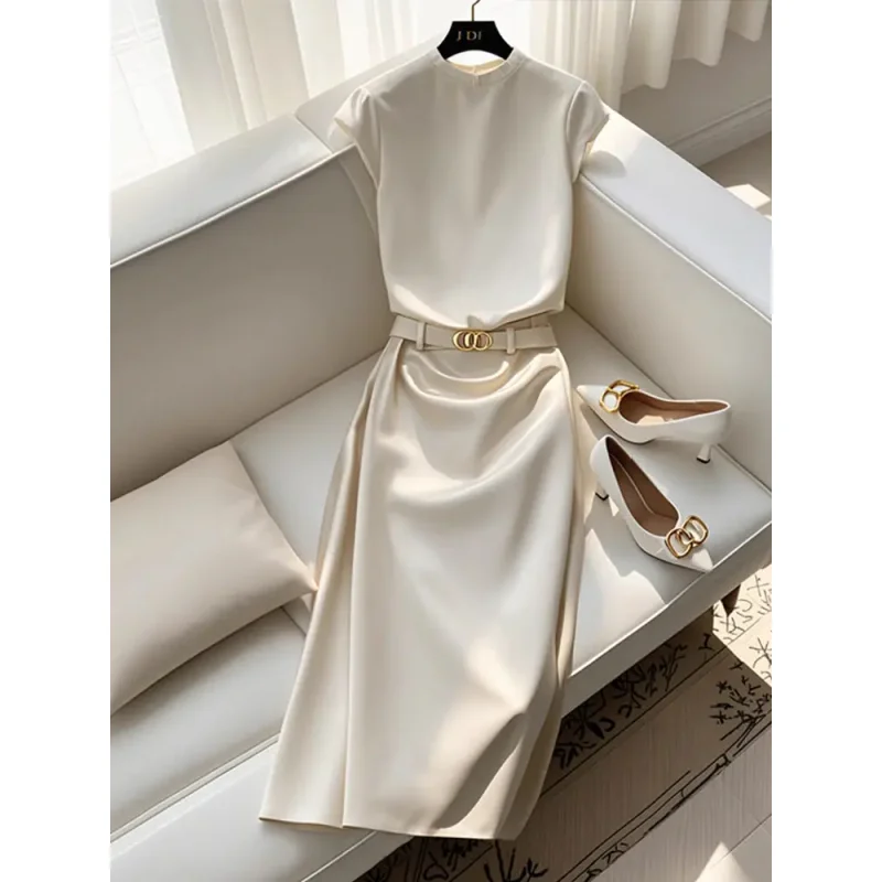 

Новые элитные модные комплекты из двух предметов для женщин, летняя элегантная однотонная блузка, топ + юбка трапециевидной формы, модный женский костюм для офиса и леди