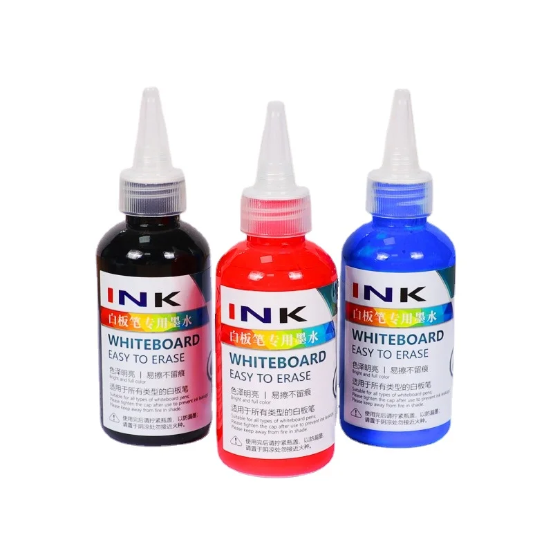 150/500ML Large Capacity Whiteboard Pen Ink Teaching Erasable Red Black Blue Marker Pen Ink Refill Liquid Easy To Erase