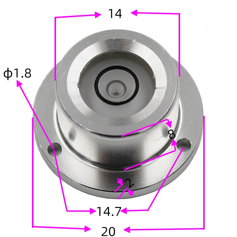Mini Flange Spirit Level Bubble Blister Bead Bullseye Level with Base Cloud Platform Leveling Tool