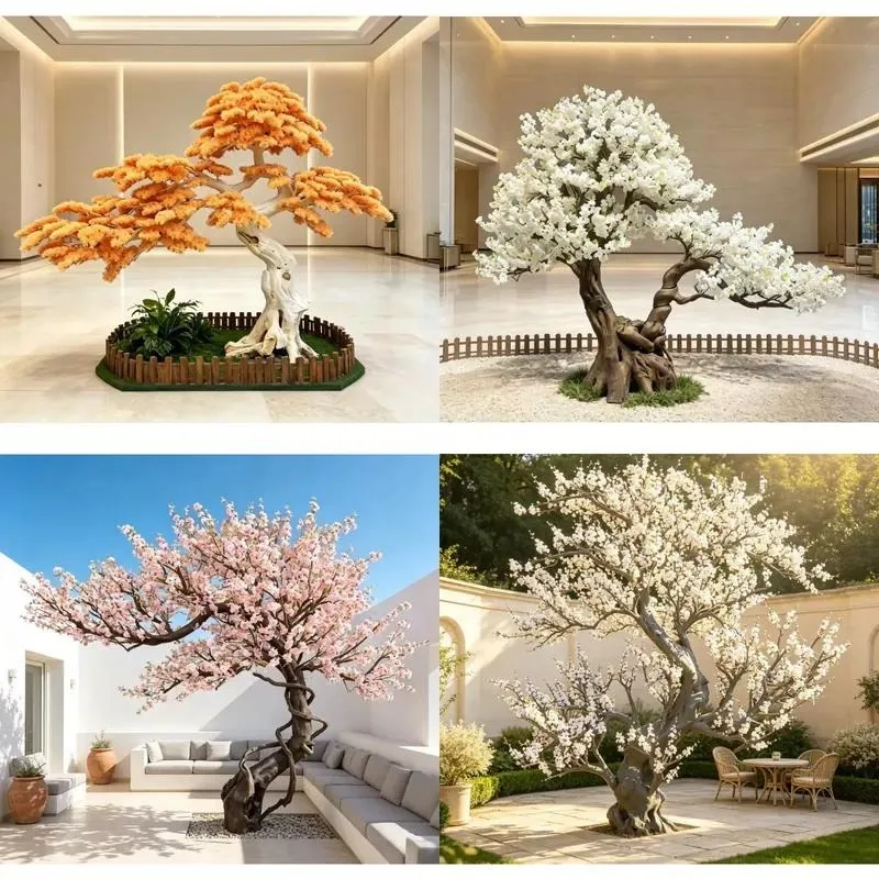 Artificial Welcome Pine Bonsai Simulated Plant Decoration Fake Tree Potted Ornament for Home Office Store Tabletop Decor