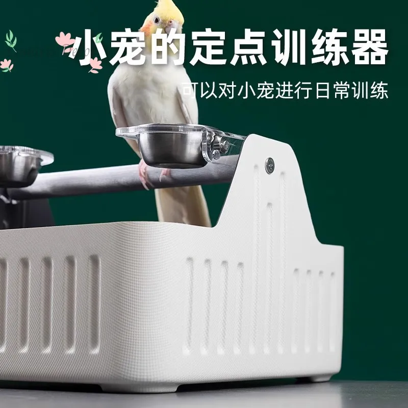 Parrot Special Fixed-Point Toilet Station Garbage Bin Tabletop Training Toilet Trash Bin