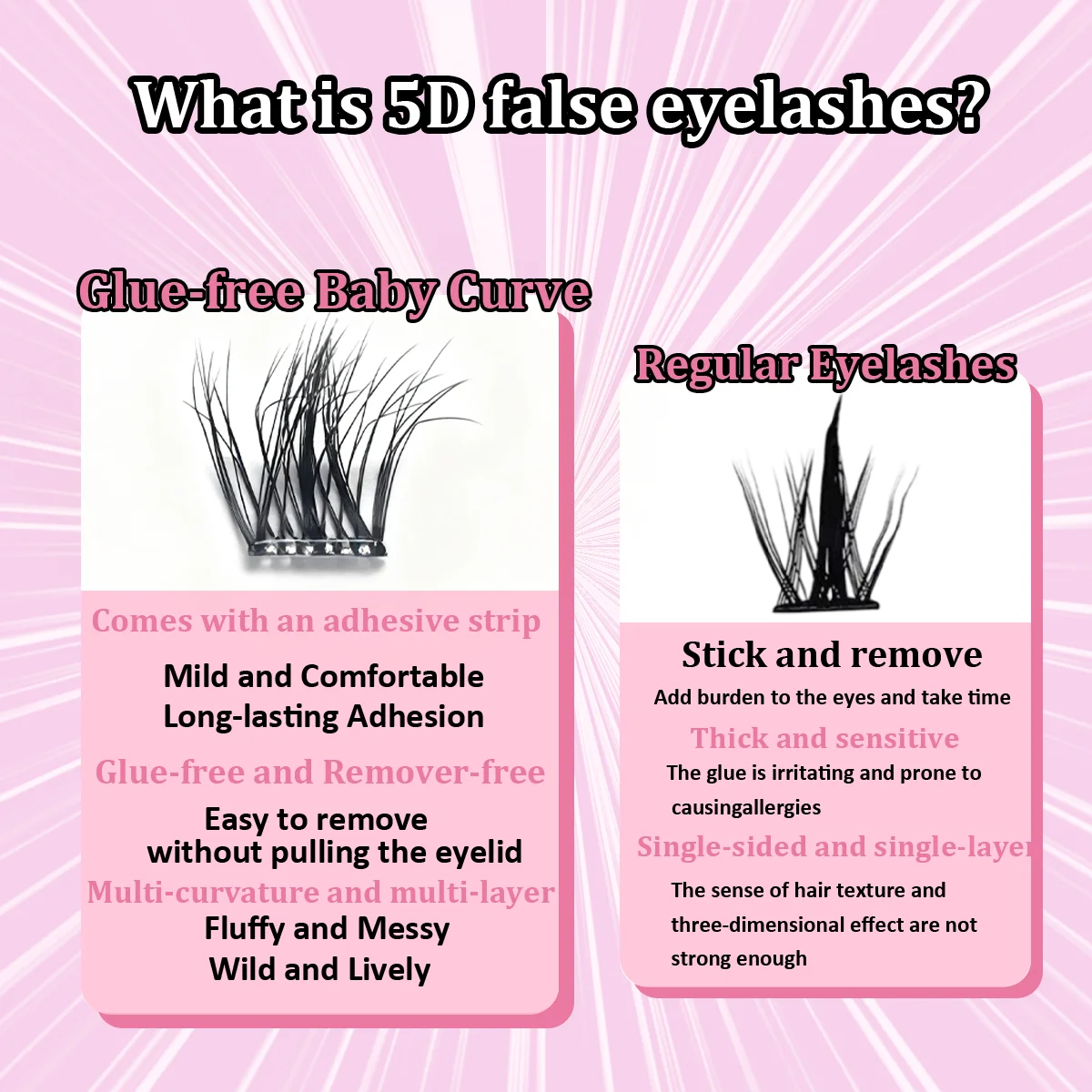 10 rows No Glue Needed Self Adhesive Cluster Lash Diy Adhesive Cluster Lashes Extension Reusable Glue-free Lashes