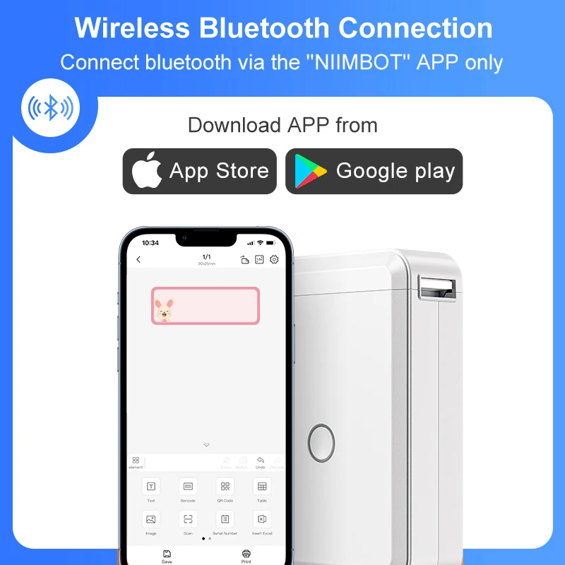 Niimbot D110 Label Printer Mini Sticker Paper Roll Transparents Wireless Bluetooth Phone Printer Label Price Tag Printing Label