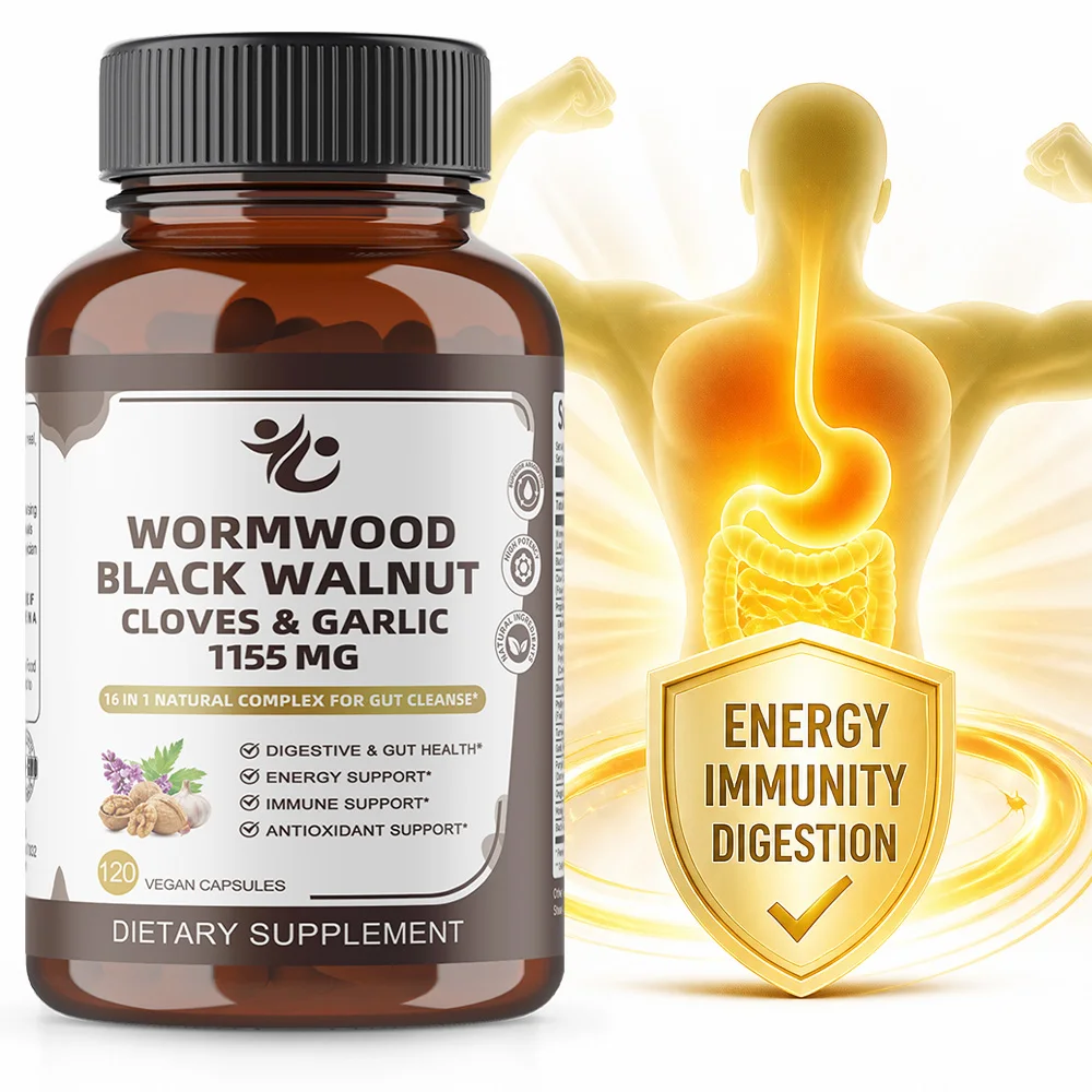 Wormwood Black Walnut Capsules - Cleaning, Gut Support Supplement, Non GMO Capsules 98% Absorption,Vegan Gluten-Free