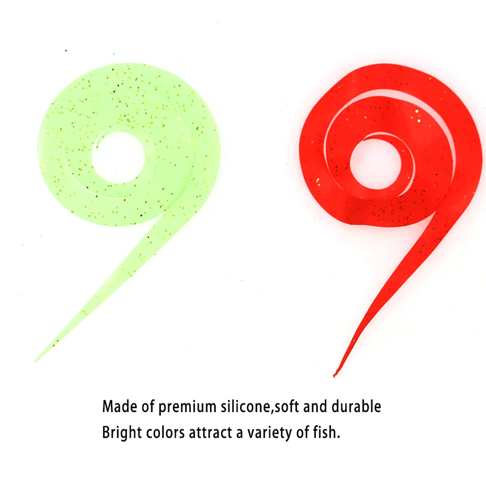 LIONRIVER 20PCS Silicone Rubber Luminous Skirts Streamer Trailers Jigs Snapper Saltwater Fishing Trolling Lure Material