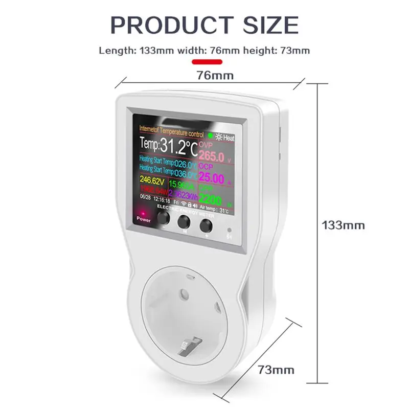 -November Tuya Wifi Thermostat Socket 16A AC220V Digital Temperature Controller Socket Outlet Timer Switch Sensor EU Plug