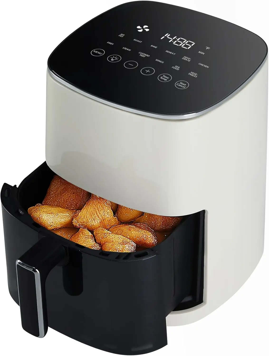 

6QT Air Fryer with Window, Square Airfryer Oven 12-in-1 for Family, 400°F Rapid Air Crispy Technology, Roast Bake Dehydrate,