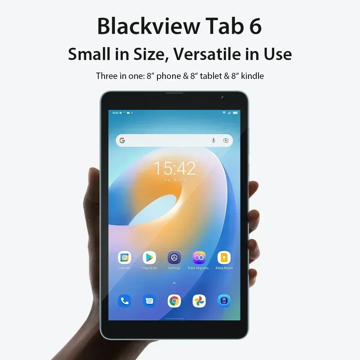 Blackview Tab 6 Планшет 8 дюймов HD Дисплей Unisoc T310 3 ГБ 32 ГБ 3G Разъем 3,5 мм 5580 мАч Аккумулятор Wi-Fi 5 МП Камера Android 11 Pad ПК