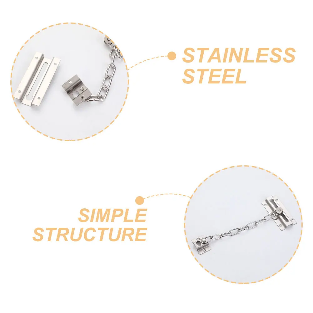 

The Chain Door Safety Lock Security Internal Heavy Duty Silver Chains Anti-theft