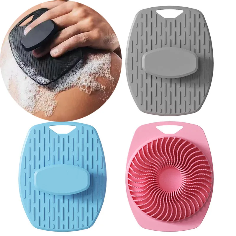 سيليكون الجسم الغسيل حمام غسل فرشاة التقشير فرشاة للجسم دش الوجه الغسيل مقبض الرطب والجاف بالفرشاة للرجل المرأة