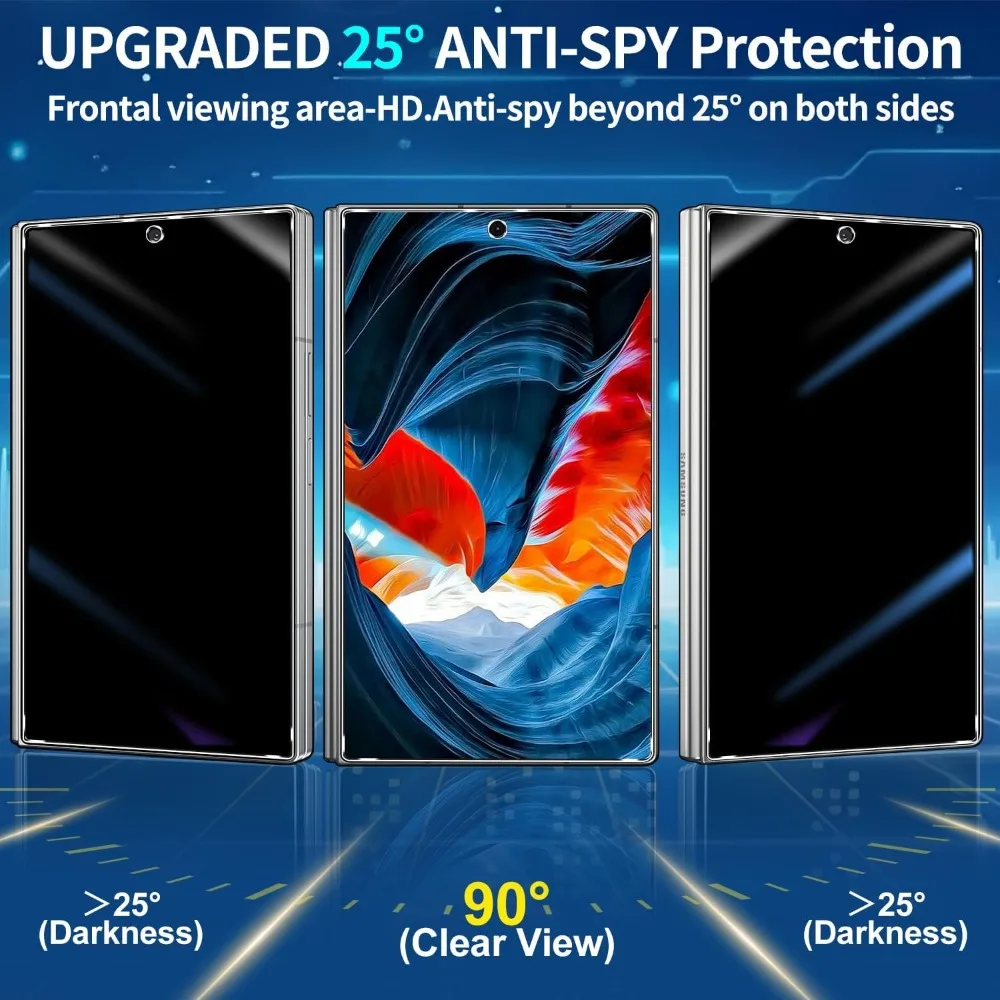 1-4PCS 9H Privacy Tempered Glass Film for Samsung Galaxy Z Fold 8 Ultra Fold8 Screen Protector Easy Installation Dustproof Cover