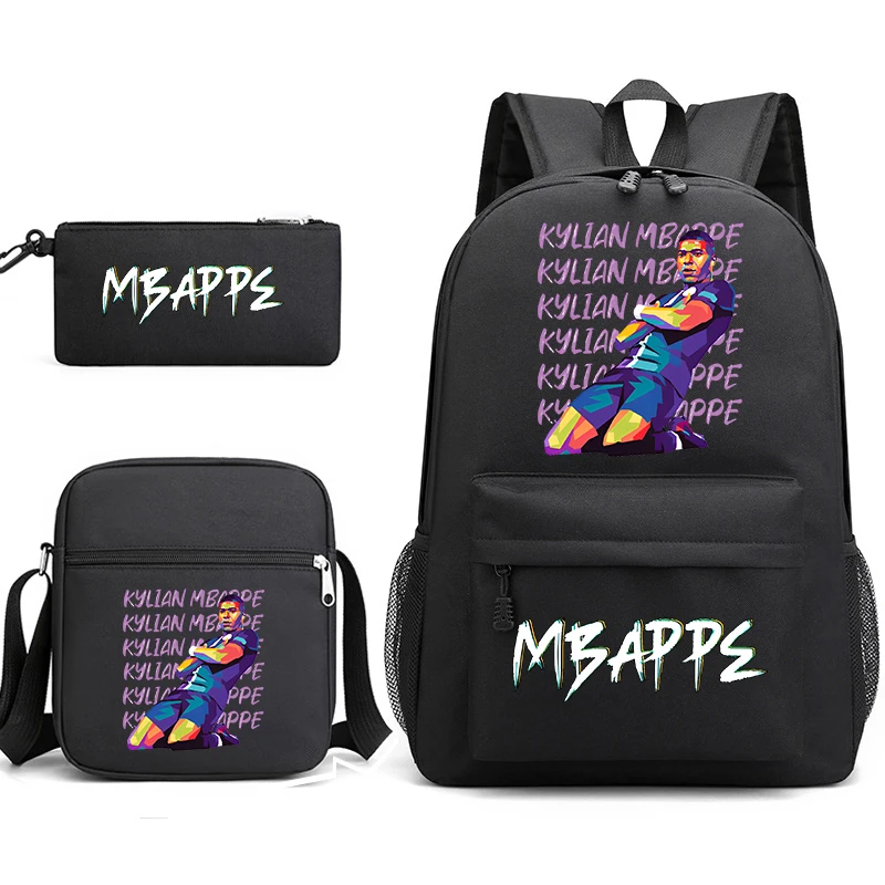 Ensemble de sac d\'école pour étudiants, sac à crayons SR pour jeunes, sac à bandoulière, ensemble de 3 pièces