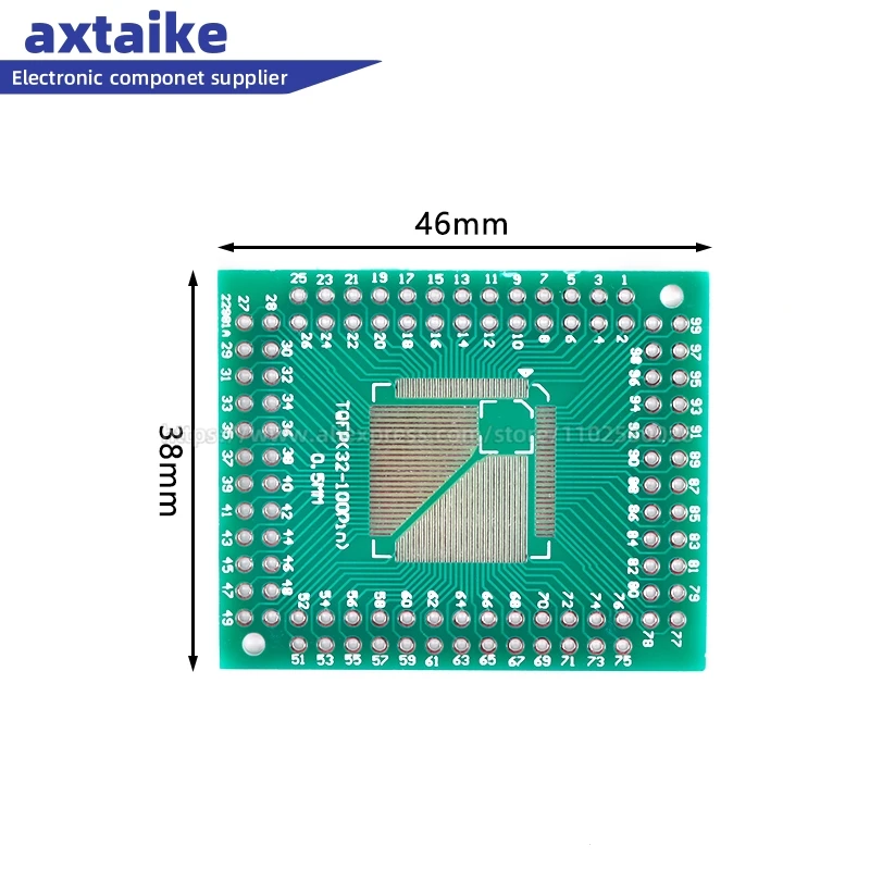 10PCS FQFP TQFP LQFP 32 44 64 80 100 to DIP Transfer Board DIP Pin Board Pitch IC Adapter plate Conversion board