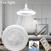 Rotatable 3in1 Ceiling Fan with Remote Control Lighting Lamp E27 Converter Base Lighting Base Bedroom Living Room Miflame