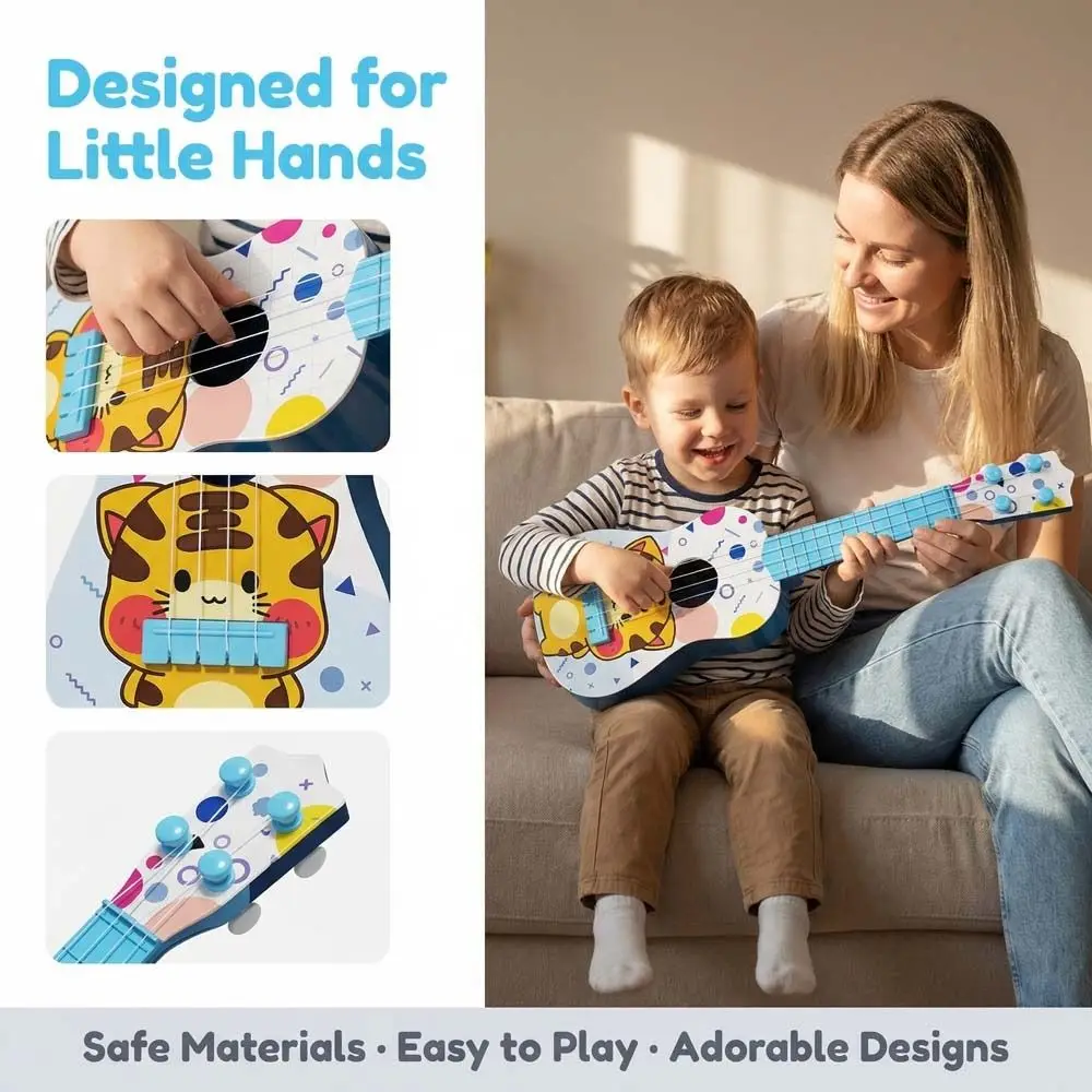4 Strings Ukulele Musical Instrument Educational Adjustable Knob Simulated Guitar Playable Durable Musical Instrument