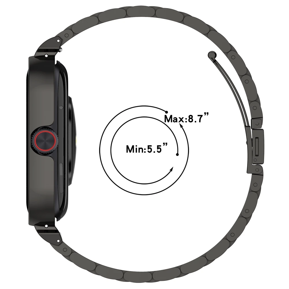 حزام ساعة من الفولاذ المقاوم للصدأ بثلاثة رؤوس لساعة Vivo Watch GT / IQOO Watch GT حزام استبدال حزام الساعة