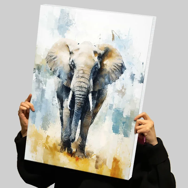 Elephant Prints Poster Custom Canvas Painting Wall Art Aesthetic Room Decoration Decorative Paintings Modern Abstract Canvases