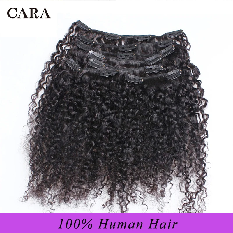 Extensiones de cabello humano virgen 3B 3C para mujer, Pelo Rizado Afro brasileño, cabeza completa Negra Natural