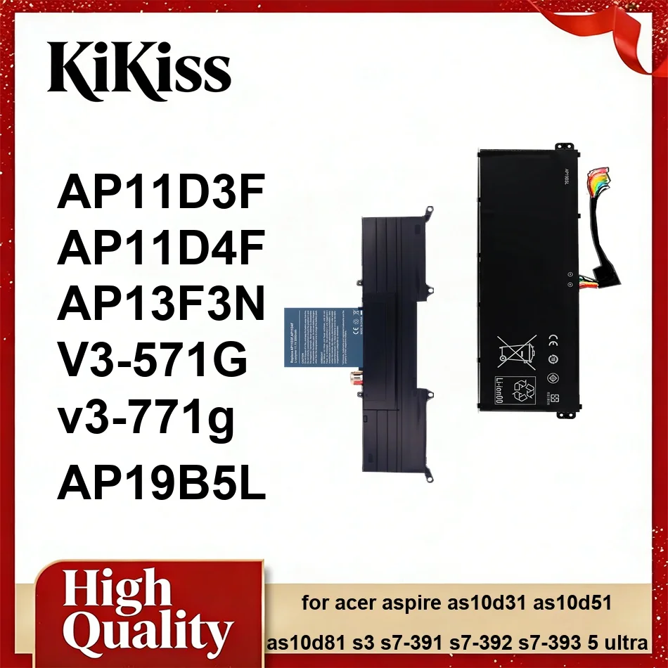 0-6280mAh AP13F3N AP11D3F AP11D4F AP19B5L For Acer Aspire as10d31 as10d51 as10d81 S3 S7-391 S7-392 S7-393 5 Ultra Laptop Battery