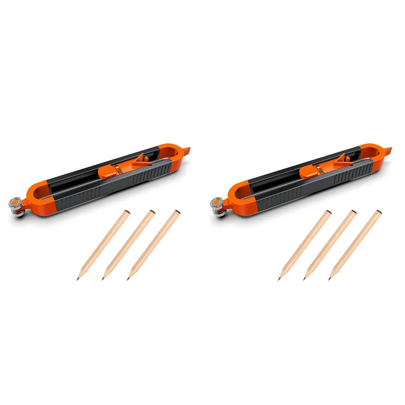 

ABRW-Contour Measuring Tool With Lock For Pencil - Wood Scribe Tool Edge Corner Measuring Profile Duplicator With 6 Pencils