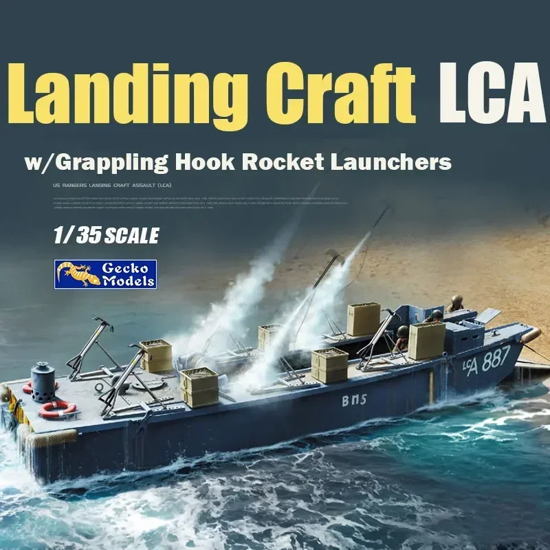 

1/35 Gecko model 35GM0090 American English Landing Boat LCA Landing in Normandy assembly Scale diy toys Model Kit