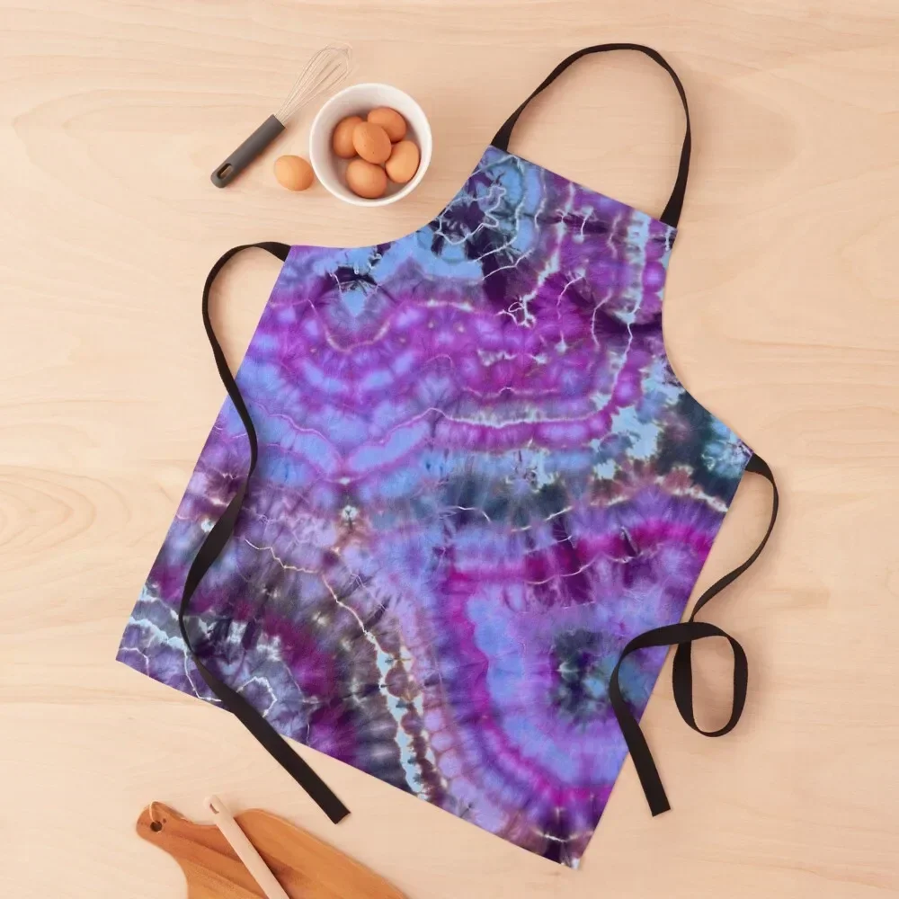 

Tie Dye Shibori in Purple Ice Geode Apron For Men women's kitchens Barista Apron