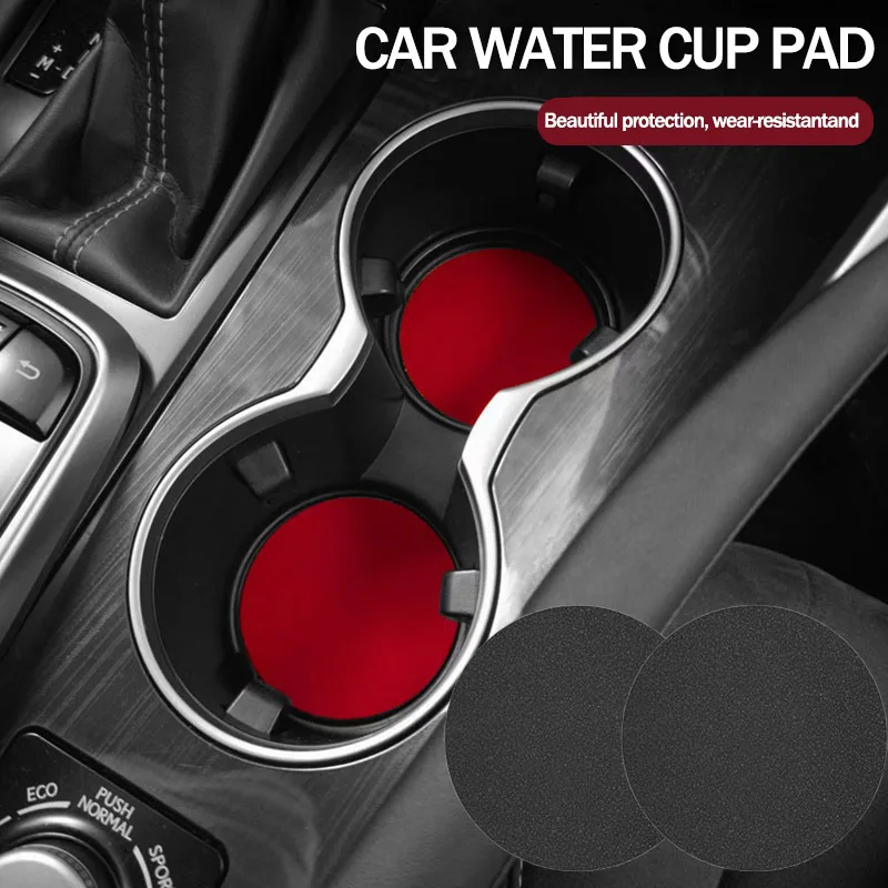 2Pcs Car Coaster Suede Mat Water Cup Anti-slip Pad Auto Interior For Volkswagen VW RLine R Golf Amarok T5 Phaeton Teramont ID3