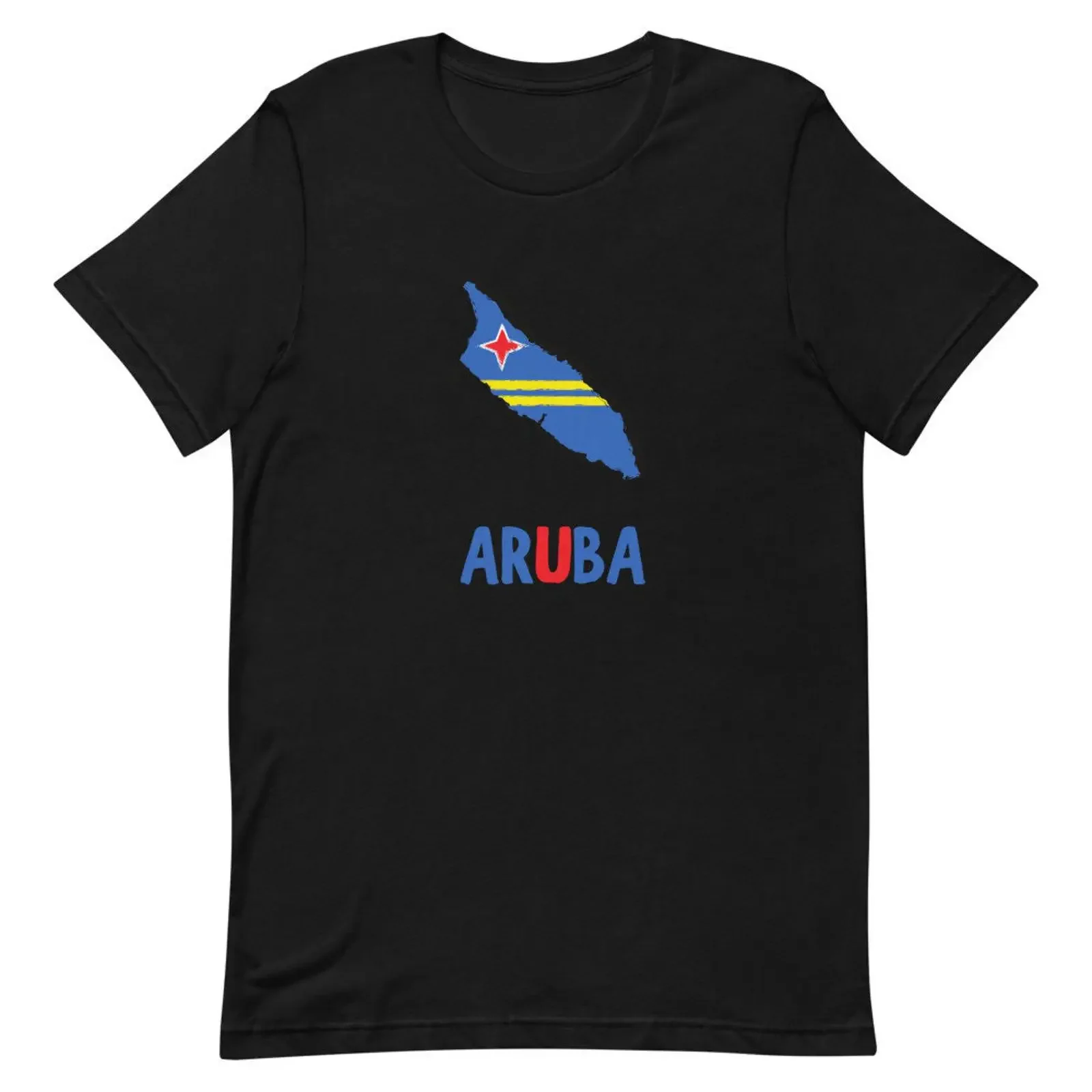 Aruba Flag Map T Shirt Travel Vacation Tourist Casual Holiday Moving Away Bella Canvas 3001 vintage Washed graphic Unisex