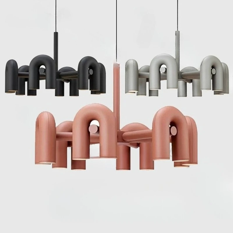 

New Nordic U Shape Led Ceiling Chandelier For Living Room Bedroom Loft Home Decor Pendant Lamps Indoor Lighting Lusters Fixture