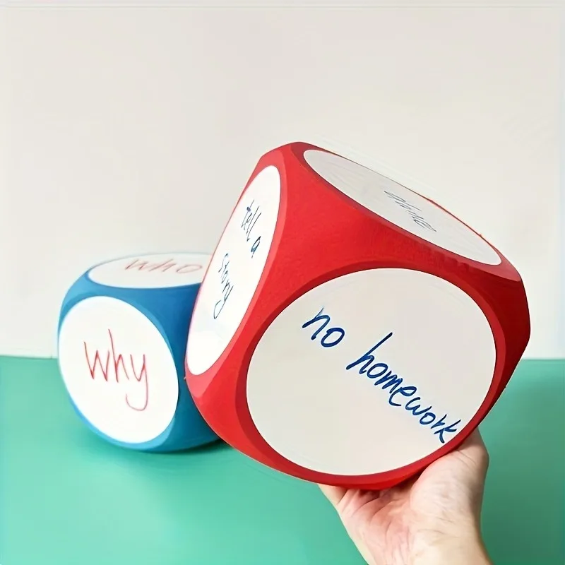 Reusable Whiteboard Dice, Write-on, Erase-able Dice That Come with Colored Markers and an Eraser—a Learning Tool Students Love