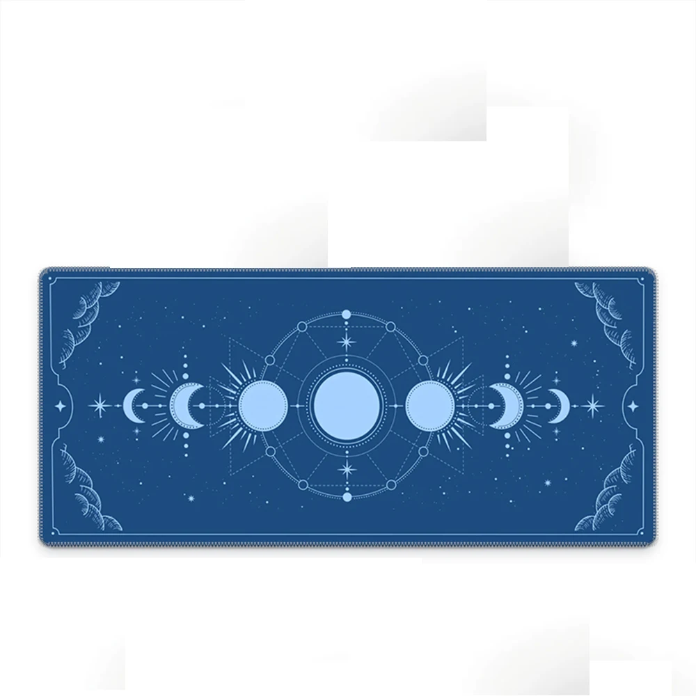 

Dark Blue Moon Magic Circle Pattern Game Mouse Pad Computer Keyboard Desk Mat Non-slip Base Suitable for Gamers and Office